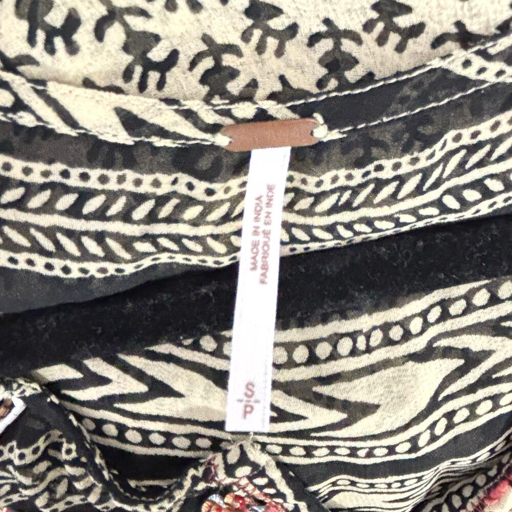 Free People Feather in the Wind Sheer Beaded Tunic Small | Boho Festival Blouse - Picture 6 of 6